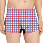 Blue Red And White Check Pattern Print Men's Boxer Briefs