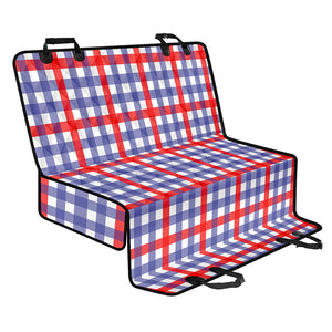 Blue Red And White Check Pattern Print Pet Car Back Seat Cover