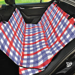 Blue Red And White Check Pattern Print Pet Car Back Seat Cover