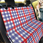 Blue Red And White Check Pattern Print Pet Car Back Seat Cover