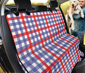 Blue Red And White Check Pattern Print Pet Car Back Seat Cover