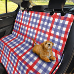 Blue Red And White Check Pattern Print Pet Car Back Seat Cover