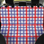 Blue Red And White Check Pattern Print Pet Car Back Seat Cover