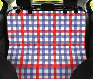 Blue Red And White Check Pattern Print Pet Car Back Seat Cover