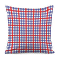 Blue Red And White Check Pattern Print Pillow Cover