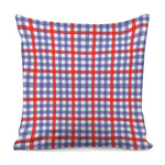 Blue Red And White Check Pattern Print Pillow Cover