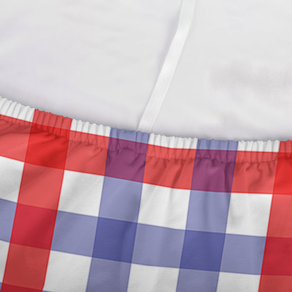 Blue Red And White Check Pattern Print Sofa Cover