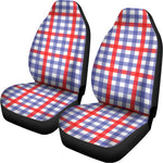 Blue Red And White Check Pattern Print Universal Fit Car Seat Covers