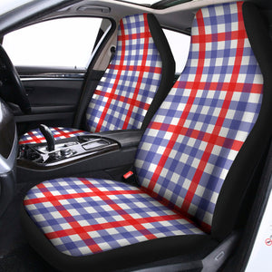 Blue Red And White Check Pattern Print Universal Fit Car Seat Covers