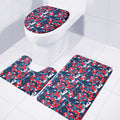 Blue Red And White Digital Camo Print 3 Piece Bath Mat Set