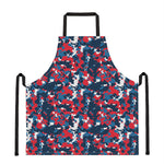 Blue Red And White Digital Camo Print Apron