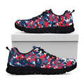 Blue Red And White Digital Camo Print Black Running Shoes