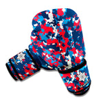 Blue Red And White Digital Camo Print Boxing Gloves