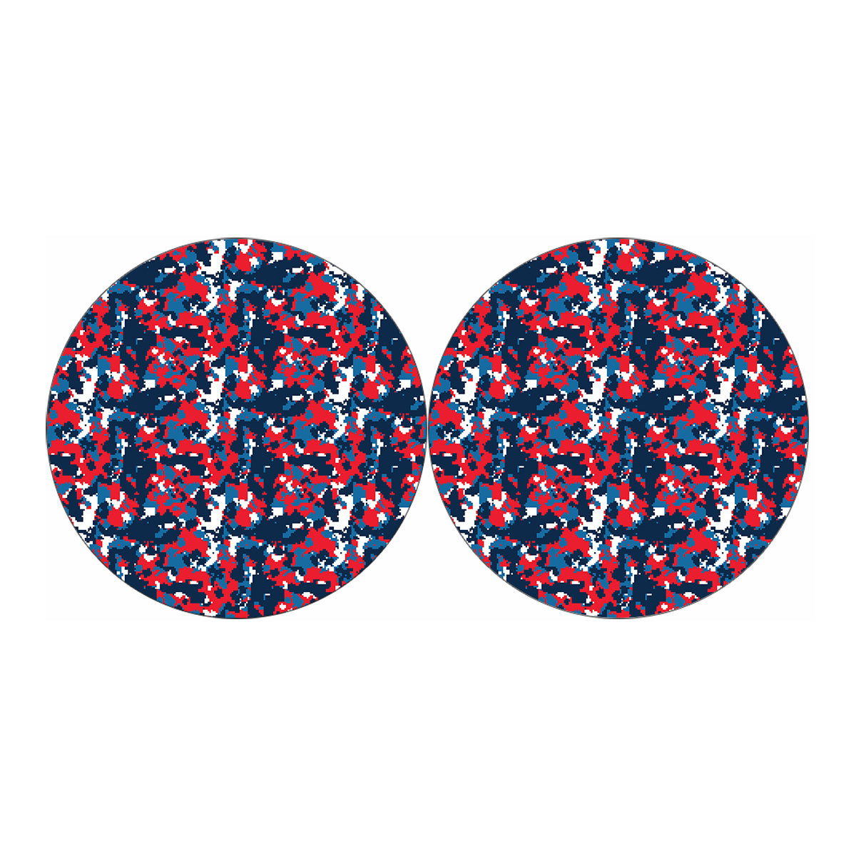 Blue Red And White Digital Camo Print Car Coasters