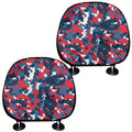Blue Red And White Digital Camo Print Car Headrest Covers