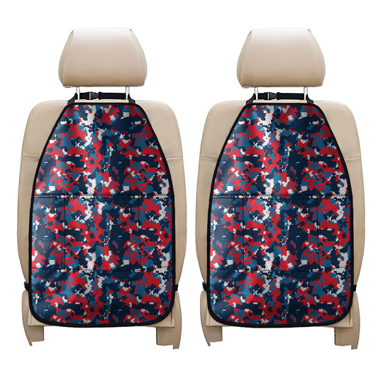 Blue Red And White Digital Camo Print Car Seat Organizers