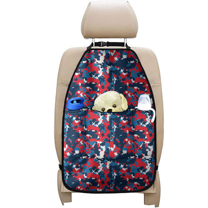 Blue Red And White Digital Camo Print Car Seat Organizers