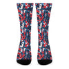 Blue Red And White Digital Camo Print Crew Socks