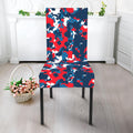 Blue Red And White Digital Camo Print Dining Chair Slipcover