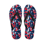 Blue Red And White Digital Camo Print Flip Flops