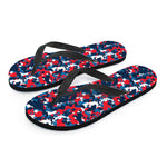 Blue Red And White Digital Camo Print Flip Flops