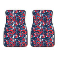 Blue Red And White Digital Camo Print Front Car Floor Mats