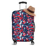Blue Red And White Digital Camo Print Luggage Cover