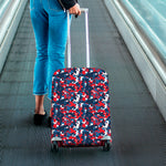 Blue Red And White Digital Camo Print Luggage Cover