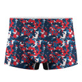 Blue Red And White Digital Camo Print Men's Boxer Briefs