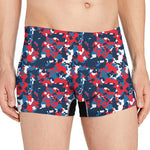 Blue Red And White Digital Camo Print Men's Boxer Briefs