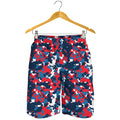 Blue Red And White Digital Camo Print Men's Shorts
