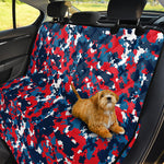 Blue Red And White Digital Camo Print Pet Car Back Seat Cover