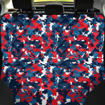 Blue Red And White Digital Camo Print Pet Car Back Seat Cover