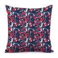 Blue Red And White Digital Camo Print Pillow Cover