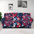 Blue Red And White Digital Camo Print Sofa Cover