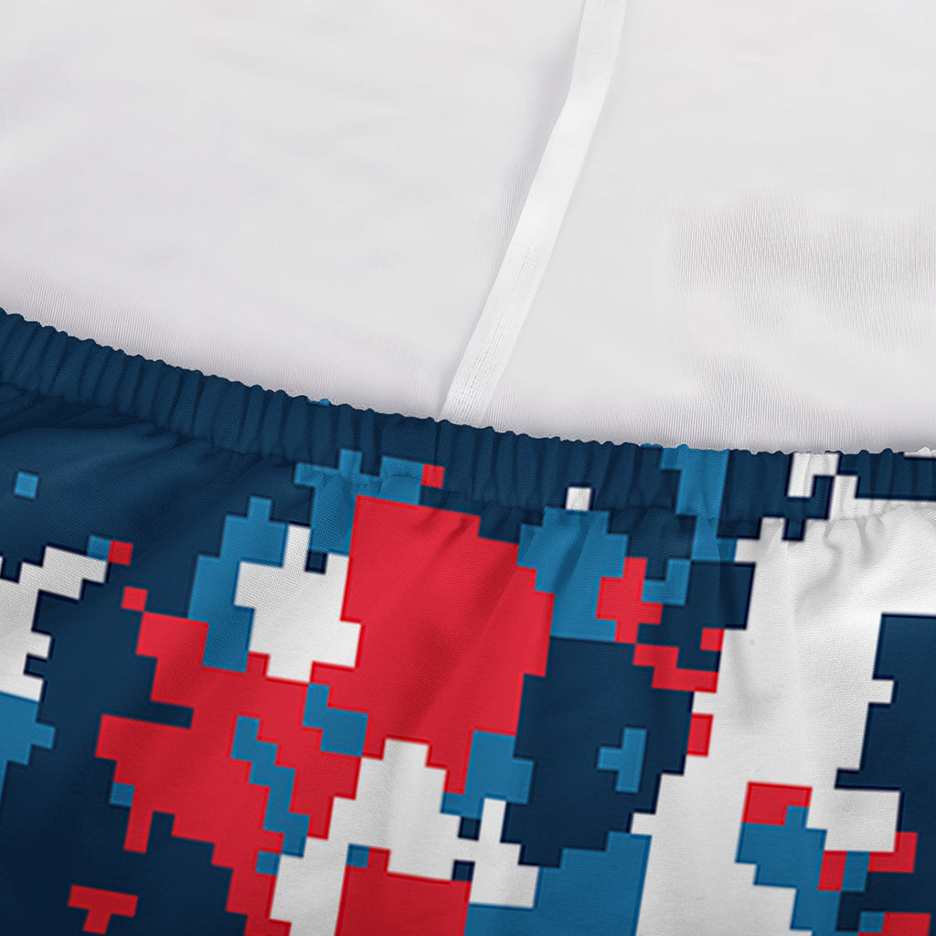 Blue Red And White Digital Camo Print Sofa Cover