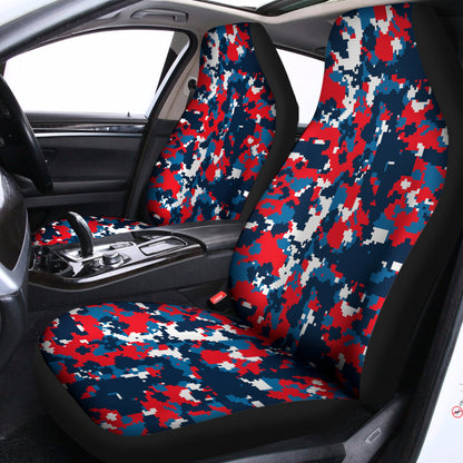 Blue Red And White Digital Camo Print Universal Fit Car Seat Covers