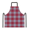 Blue Red And White USA Plaid Print Apron