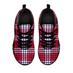 Blue Red And White USA Plaid Print Black Sneakers