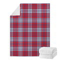 Blue Red And White USA Plaid Print Blanket