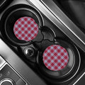 Blue Red And White USA Plaid Print Car Coasters