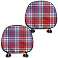 Blue Red And White USA Plaid Print Car Headrest Covers