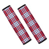 Blue Red And White USA Plaid Print Car Seat Belt Covers