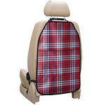 Blue Red And White USA Plaid Print Car Seat Organizers
