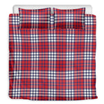 Blue Red And White USA Plaid Print Duvet Cover Bedding Set