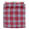 Blue Red And White USA Plaid Print Duvet Cover Bedding Set