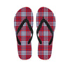 Blue Red And White USA Plaid Print Flip Flops