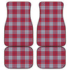 Blue Red And White USA Plaid Print Front and Back Car Floor Mats