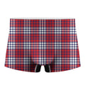 Blue Red And White USA Plaid Print Men's Boxer Briefs