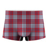 Blue Red And White USA Plaid Print Men's Boxer Briefs